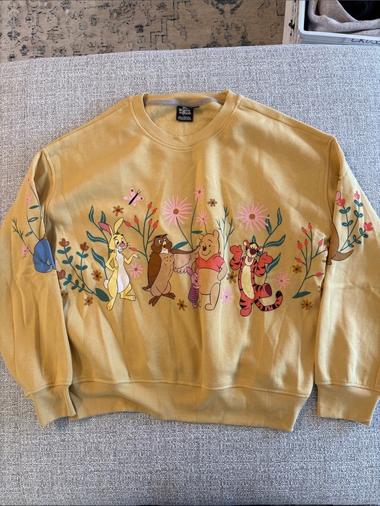 Disney Sweaters - Winnie the Pooh Character Graphic Sweatshirt - Mustard Yellow